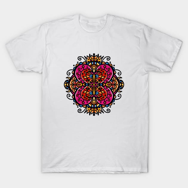 Peacock Phoenix abstract painted doodle T-Shirt by Siren Seventy One